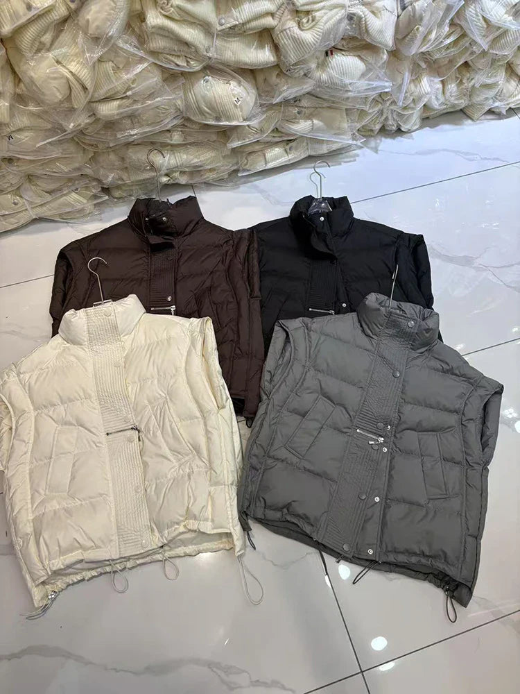 Insulating Women’s Down Vest - Cropped, Duck, Winter