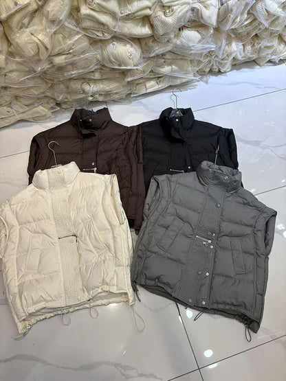 Insulating Women’s Down Vest - Cropped, Duck, Winter