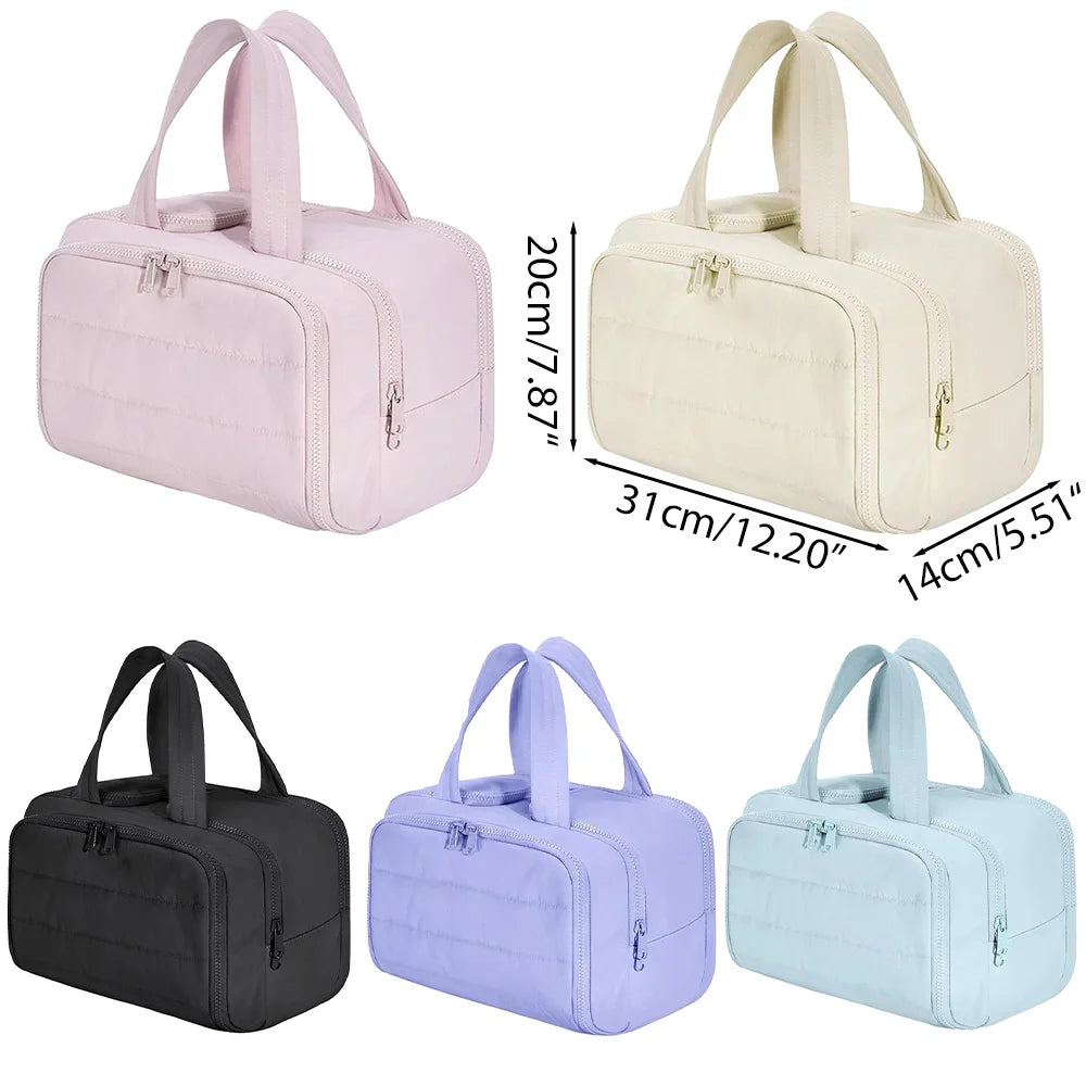 Waterproof women's travel cosmetic bag – large capacity wash bag, bathroom toiletries partition organizer