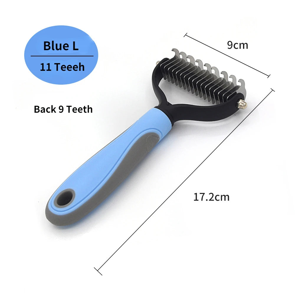 Pet Grooming Care Deshedding Brush for Dogs & Cats - Fur Remover & Knot Cutter Comb