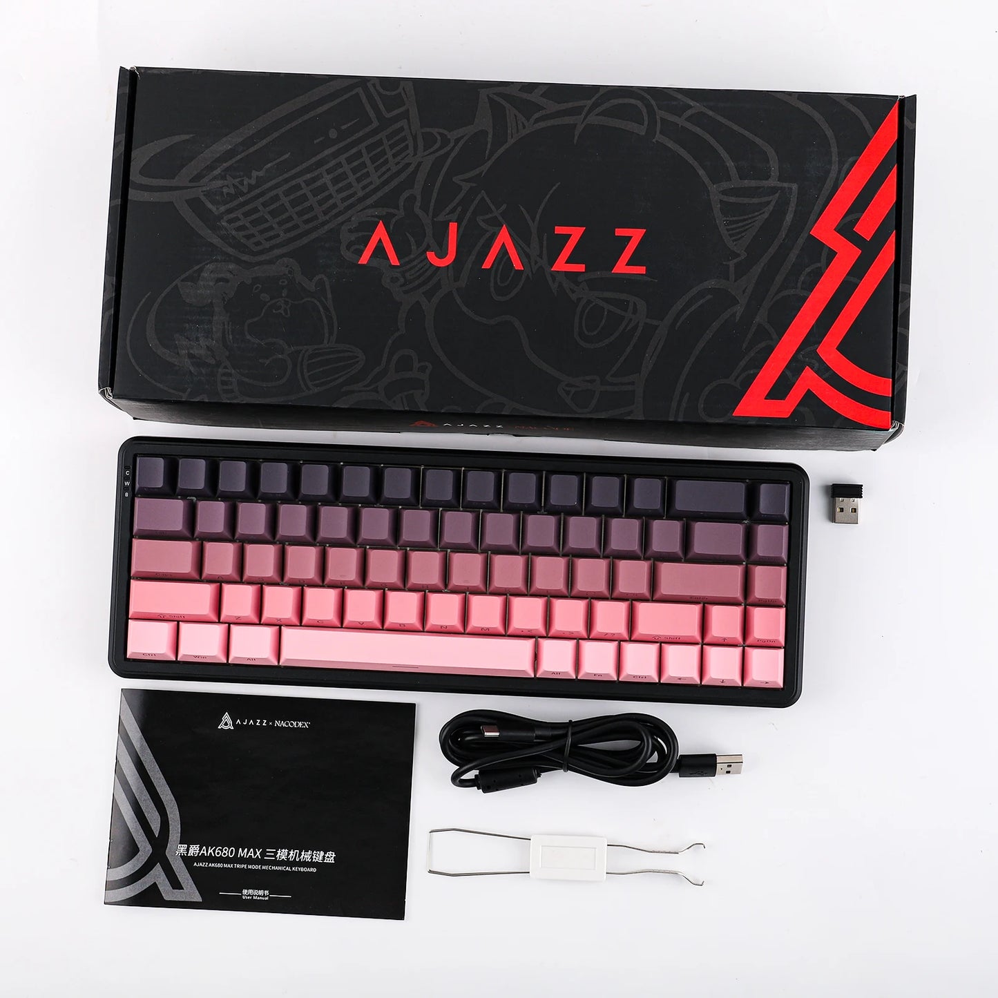 Teclado mecánico 68 teclas inalámbrico Bluetooth RGB efecto Hall