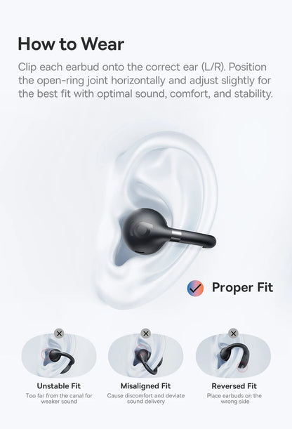 Baseus BC1 Open-Ear Clip Earbuds Bluetooth 6.0 – 4-Mic Noise Cancellation Super Bass IP55 Sports 2026