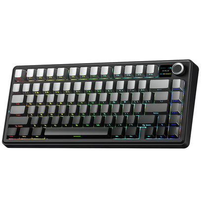 Teclado mecánico para juegos 75% Hot Swap RGB TFT inalámbrico
