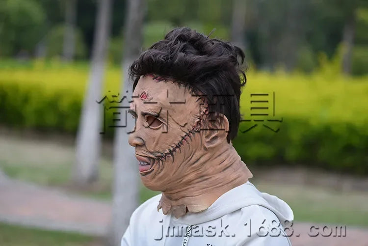 Leatherface-masker van Texas Chainsaw Massacre van siliconen, horrorcosplaymasker voor volwassenen, rekwisiet voor Halloweenfeesten 2026