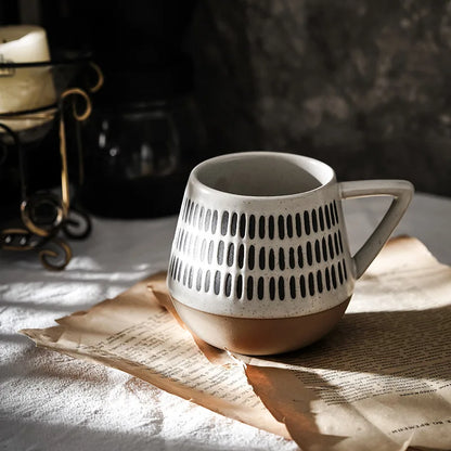 Keramisk krus håndmalet stor kapacitet retro kaffekop efterår 2025 kunsthåndværk morgenmad gave