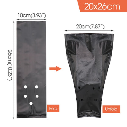 Breathable PE Seedling Nursery Bags - 100/200PCS Garden Tools for Vegetable Planting