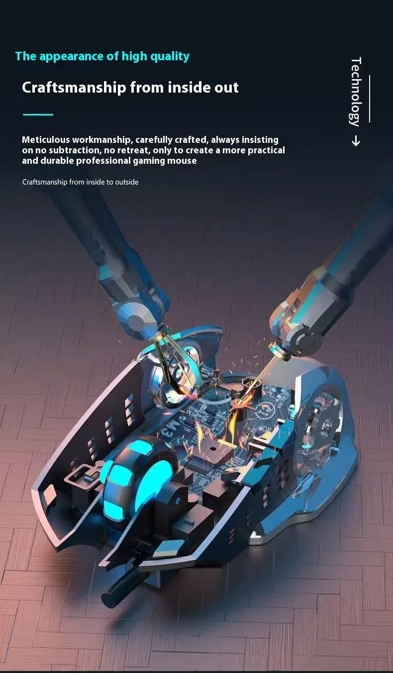 Draadloze Oplaadbare Gaming Muis Bluetooth Stil Achtergrondverlichting