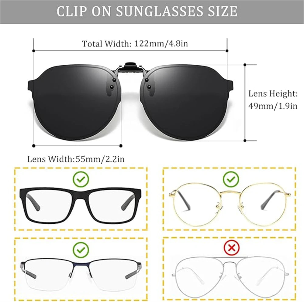 Clip-On Sunglasses Polarized UV400 Flip Up Clip Night Vision Clip Universal Goggles For Driving And Fishing Summer 2026