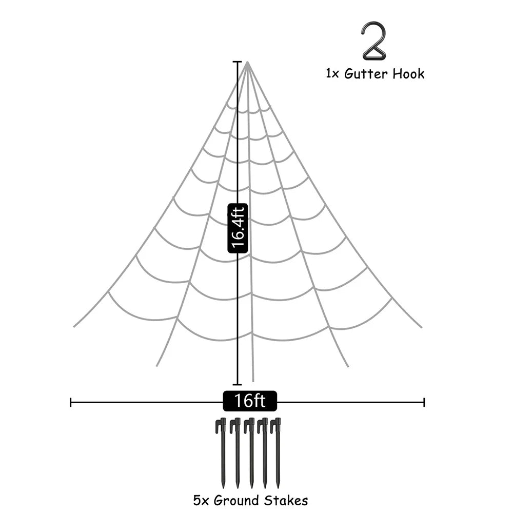 Halloween Spider Web Triangle Lawn Decor 2025 Haunted Prop
