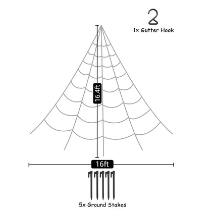 Halloween Spider Web Triangle Lawn Decor 2025 Haunted Prop