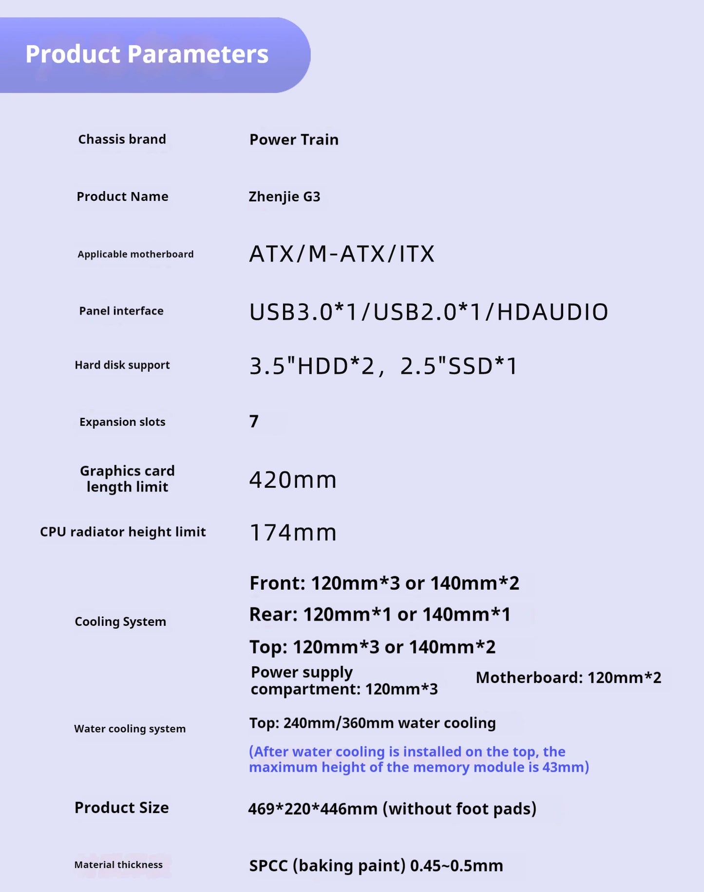 Boîtier PC avec côté en verre Support ATX M ATX ITX Radiateur 360mm