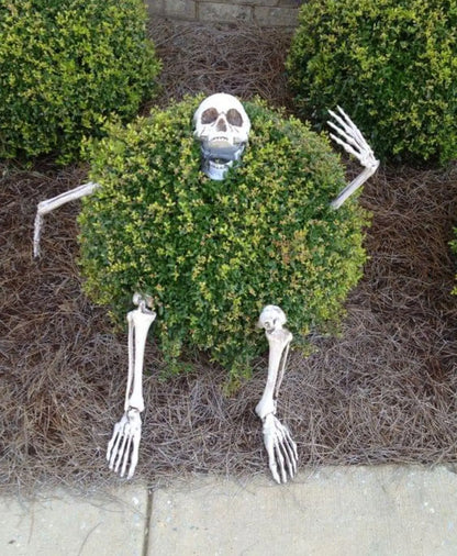 Stakes de squelette Crâne réaliste et mains Décor de pelouse Halloween Automne 2025 Accessoire effrayant pour jardin extérieur