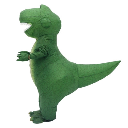 Groen opblaasbaar dinosaurus-mascottekostuum voor volwassenen, personagekostuum voor Halloween en verjaardagsfeest 2026