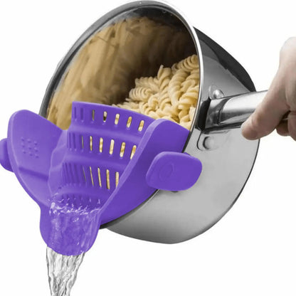Adjustable Clip On Pot Strainer - 1pc Kitchen Strainer for Pans and Bowls