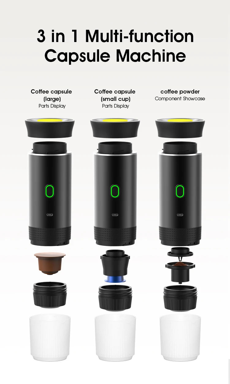 Portable Espresso Machine Wireless 3 In 1 Travel Car Camp
