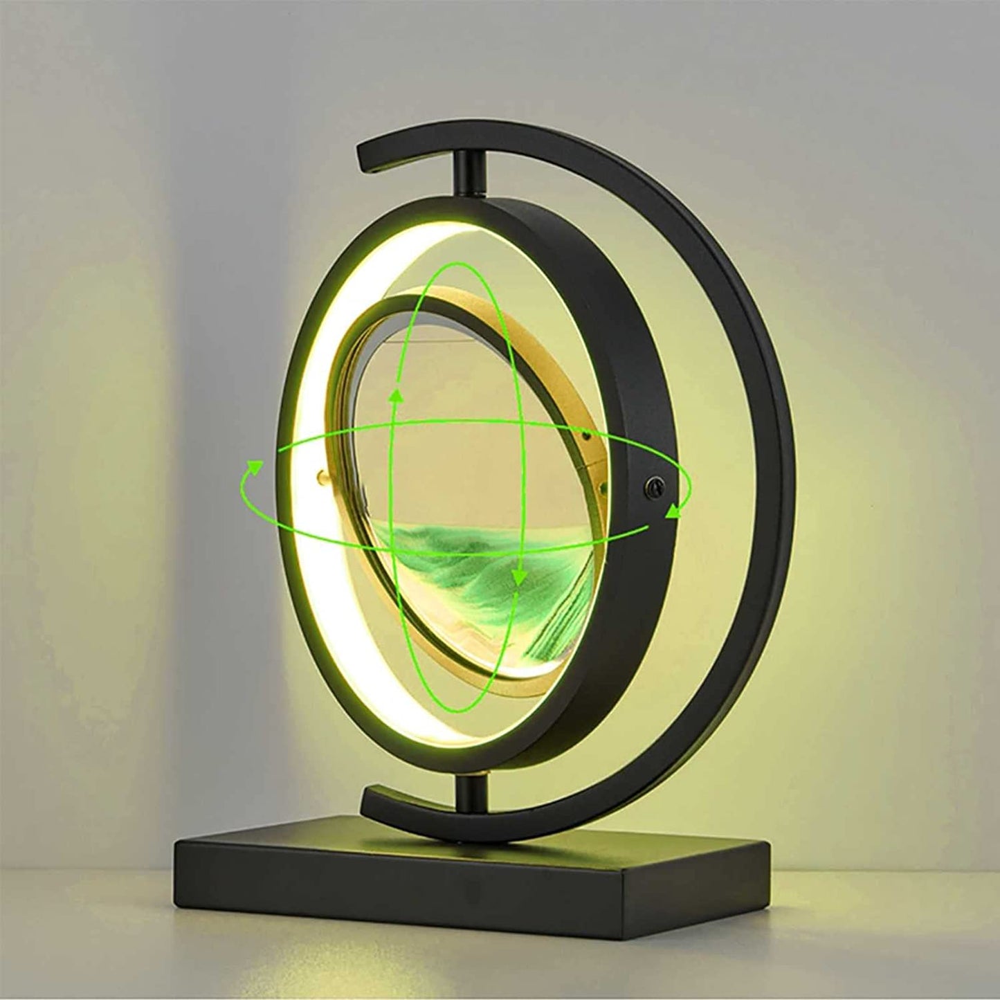 3D Rotating Hourglass LED Lamp - Unique Sand Art Table Light for Home Decor, Relaxing Ambiance, Perfect Gift Idea