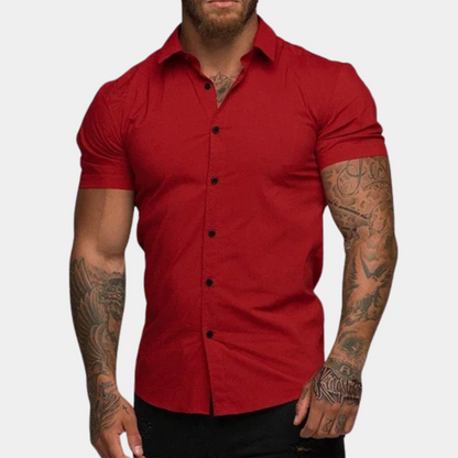Variant image for Stylish Short Sleeve Men's Shirt in Black, Blue, Gray, Red, and White - Comfortable Casual T-Shirt for Everyday Wear-11