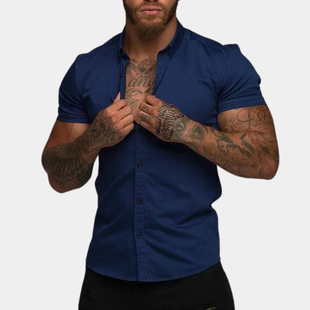 Variant image for Stylish Short Sleeve Men's Shirt in Black, Blue, Gray, Red, and White - Comfortable Casual T-Shirt for Everyday Wear-21