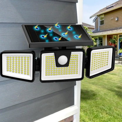 Solar Flood Lights with Motion Sensor and 233 LEDs, IP65 Waterproof Outdoor Security Lighting for Gardens and Patios 0