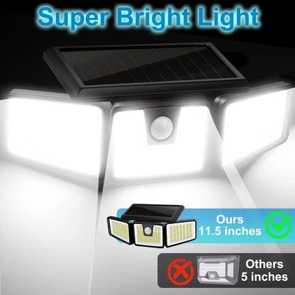 Solar Flood Lights with Motion Sensor and 233 LEDs, IP65 Waterproof Outdoor Security Lighting for Gardens and Patios 1
