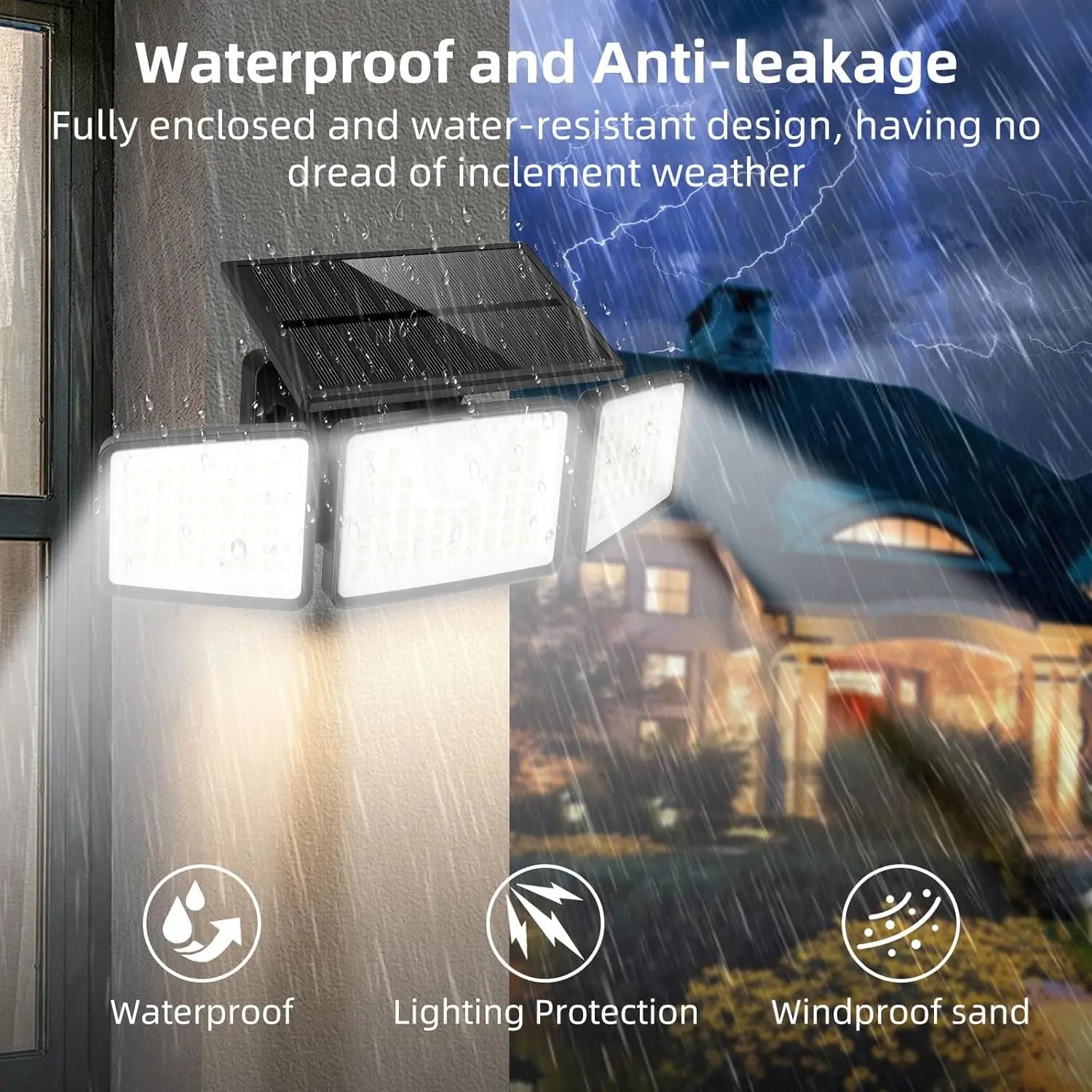 Solar Flood Lights with Motion Sensor and 233 LEDs, IP65 Waterproof Outdoor Security Lighting for Gardens and Patios 4