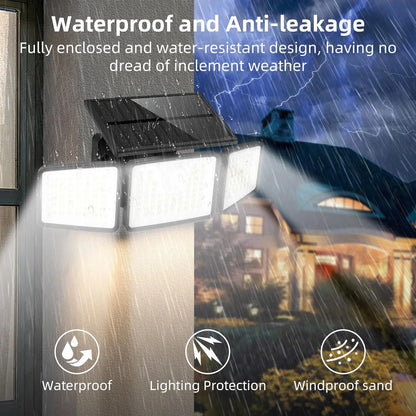 Solar Flood Lights with Motion Sensor and 233 LEDs, IP65 Waterproof Outdoor Security Lighting for Gardens and Patios 4