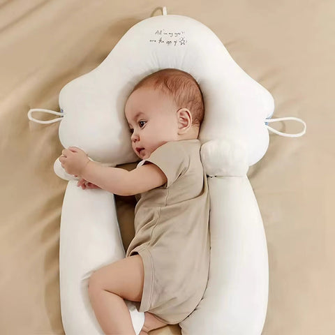 Organic Cotton U-Shape Baby Pillow - Soft & Safe Neck Support for Infants, Adjustable Hugbuddy Design for Cozy Sleep