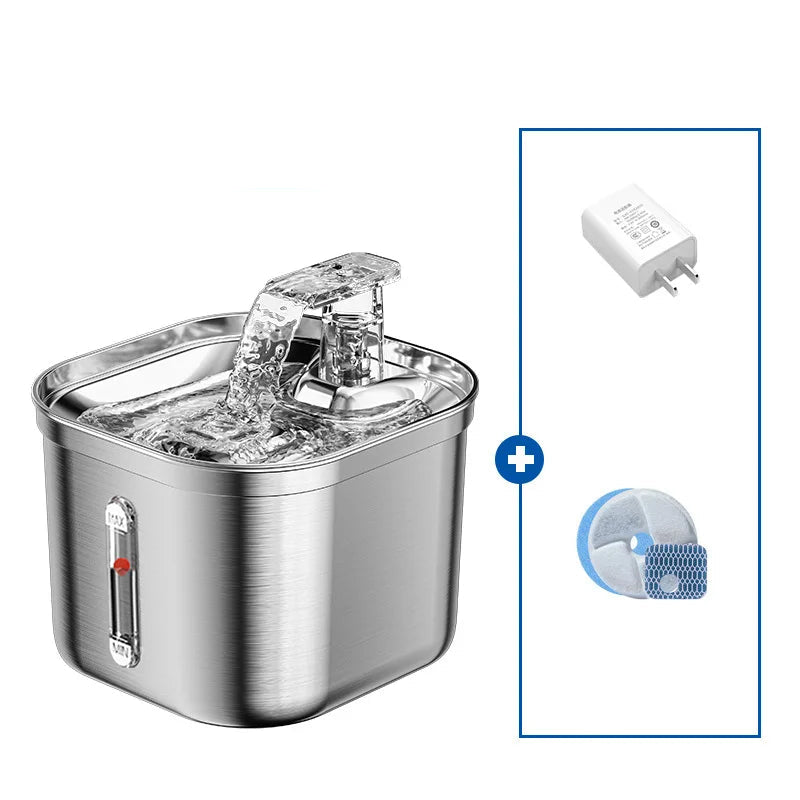 Stainless Steel Automatic Pet Water Dispenser with Intelligent Filtration for Cats and Dogs 3
