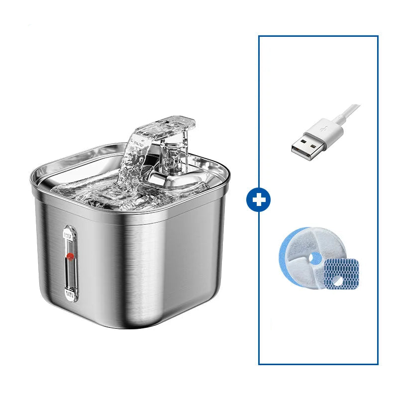 Stainless Steel Automatic Pet Water Dispenser with Intelligent Filtration for Cats and Dogs 4