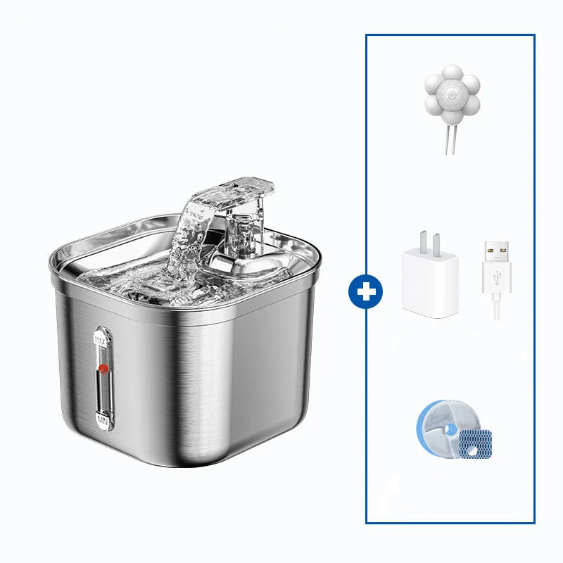 Stainless Steel Automatic Pet Water Dispenser with Intelligent Filtration for Cats and Dogs 5