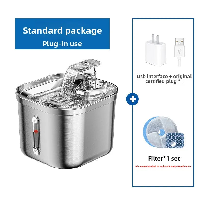 Stainless Steel Automatic Pet Water Dispenser with Intelligent Filtration for Cats and Dogs 6