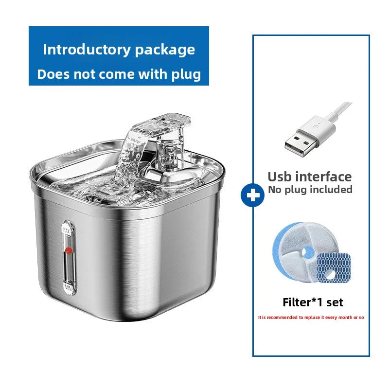 Stainless Steel Automatic Pet Water Dispenser with Intelligent Filtration for Cats and Dogs 7