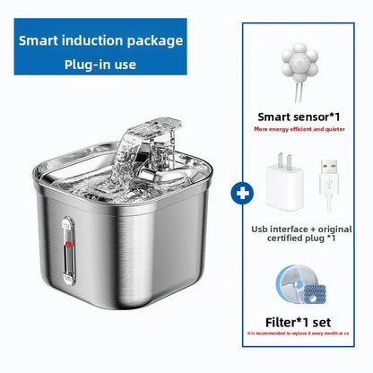 Stainless Steel Automatic Pet Water Dispenser with Intelligent Filtration for Cats and Dogs 9