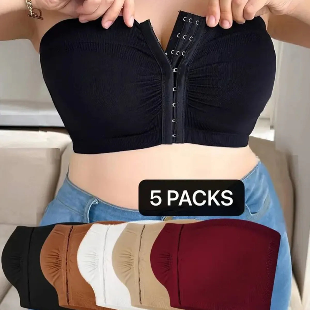 Strapless Wireless Bra with Seamless Design and Soft Support for Backless and Off-Shoulder Outfits 2