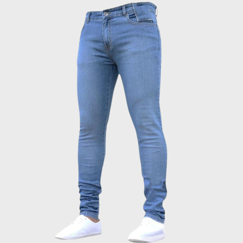 Stylish men's skinny jeans – timeless design, durable fabric, for summer 1