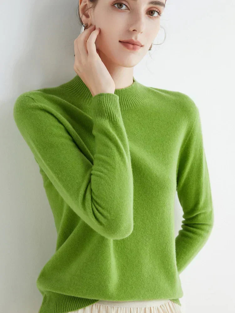 Soft Classic Women’s Pullover - Mock Neck, Wool, Work
