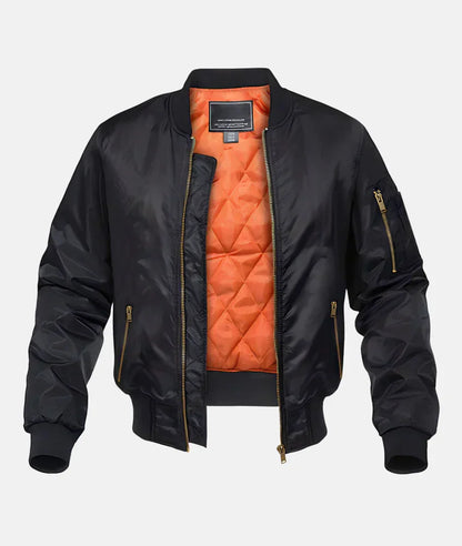 Waterproof Mens Bomber Jacket - Pilot Style, Nylon, Winter