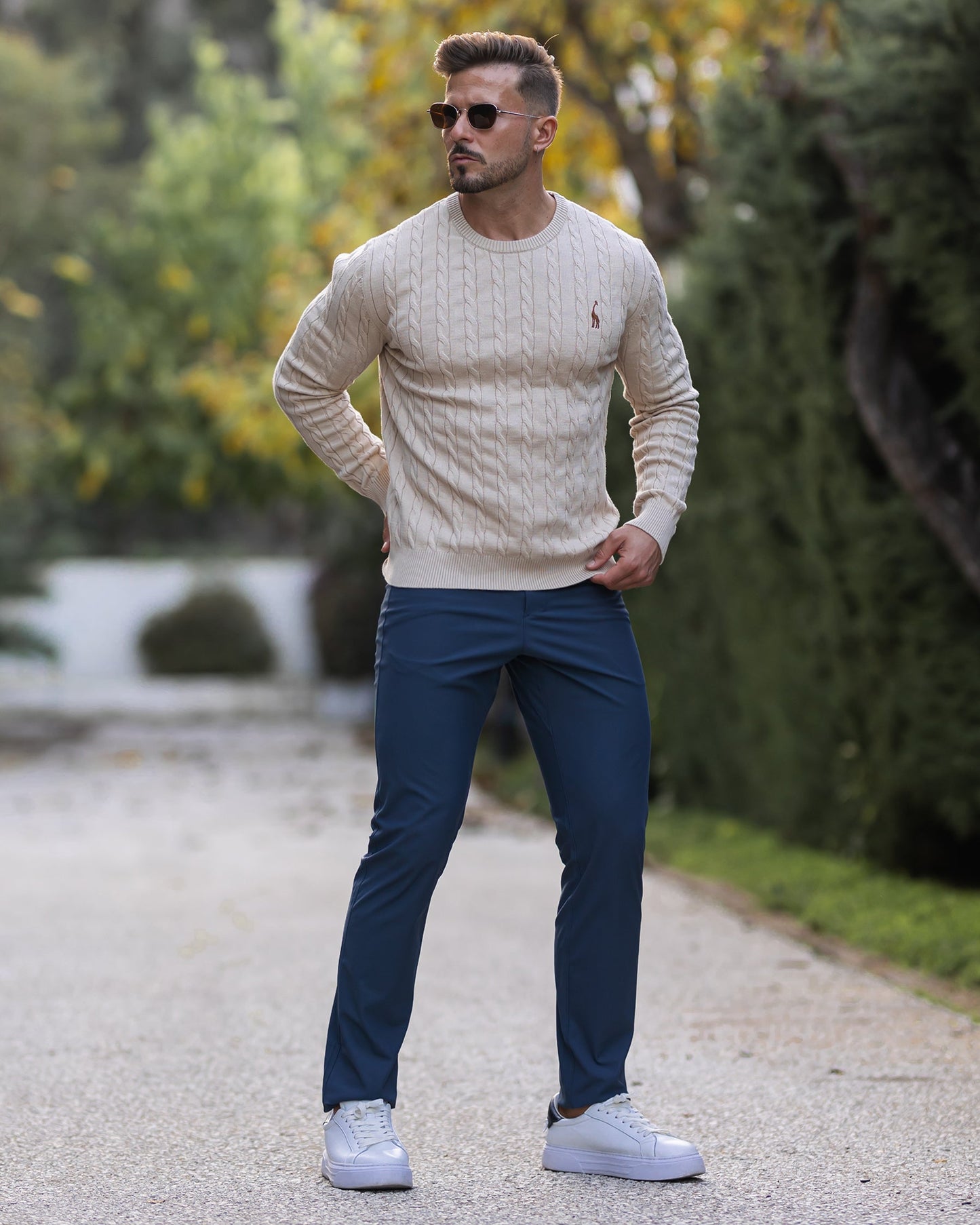 Soft Timeless Men's Cable Knit Sweater - Crewneck, Cotton