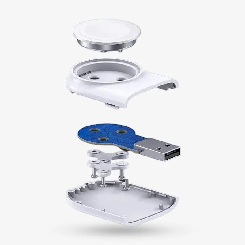 USB Horloge Oplader Compact Magnetisch Dock Reizen 2025