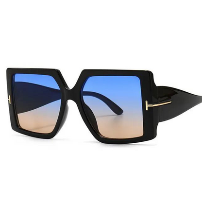 Übergroße und stilvolle Sonnenbrille für Damen – quadratisches Design, UV400-Schutz, für Sommer 2025 1