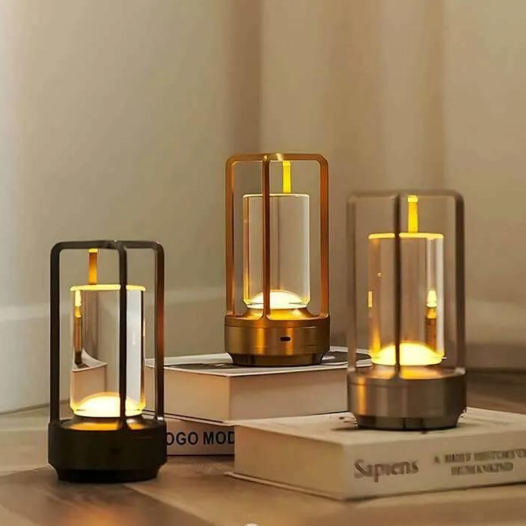 Luxury Crystal Lantern Lamp - Award-Winning Scandinavian & Japanese Design, Touch Control, Wireless Elegance