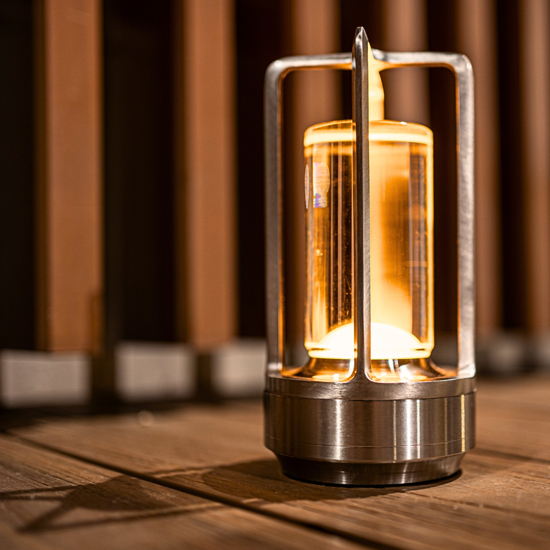 Luxury Crystal Lantern Lamp - Award-Winning Scandinavian & Japanese Design, Touch Control, Wireless Elegance