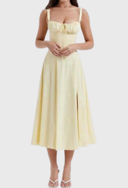 Variant image for Women's Midi Bustier Corset Dress - Elegant Summer Cocktail Dress in Lightweight Fabric-26