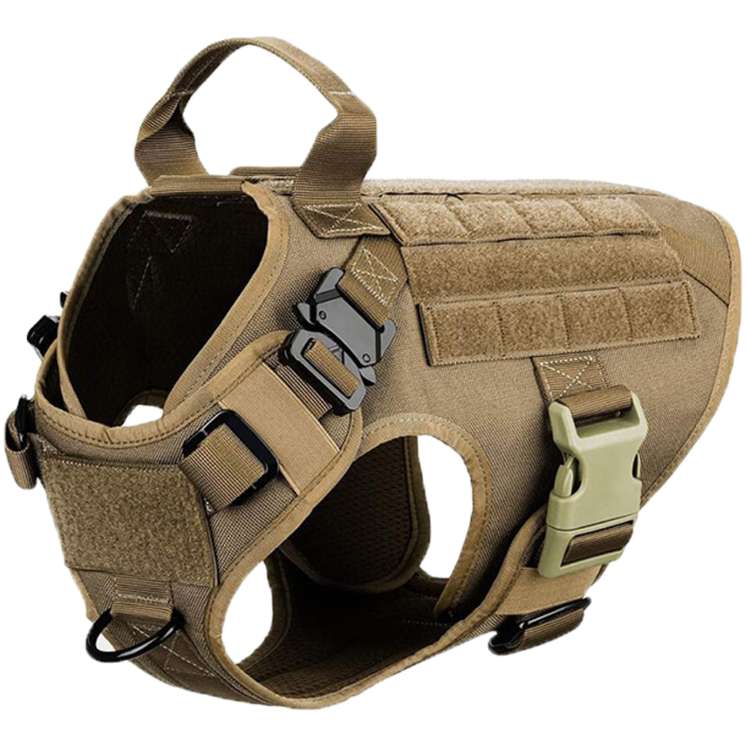 Tactical Dog Harness No-Pull With Front And Back D-Rings Quick-Release Buckles Top Handle Heavy-Duty Training