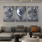 3D Grey Heart Canvas Art - Waterproof Wall Decor for Living Room, Ready to Hang