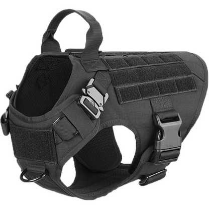 Tactical Dog Harness No-Pull With Front And Back D-Rings Quick-Release Buckles Top Handle Heavy-Duty Training