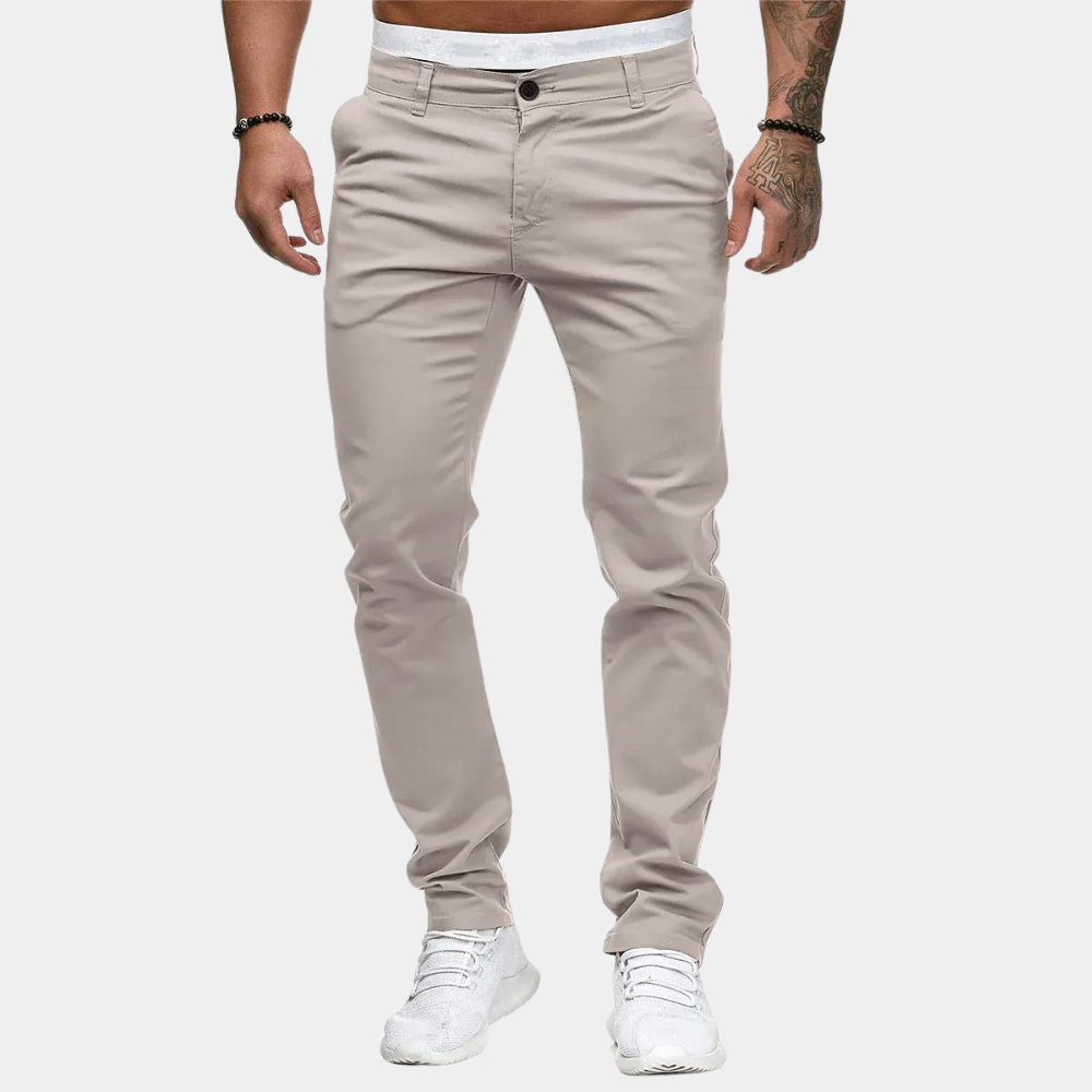 Versatile men's chinos – slim fit, breathable fabric, for summer outings 3