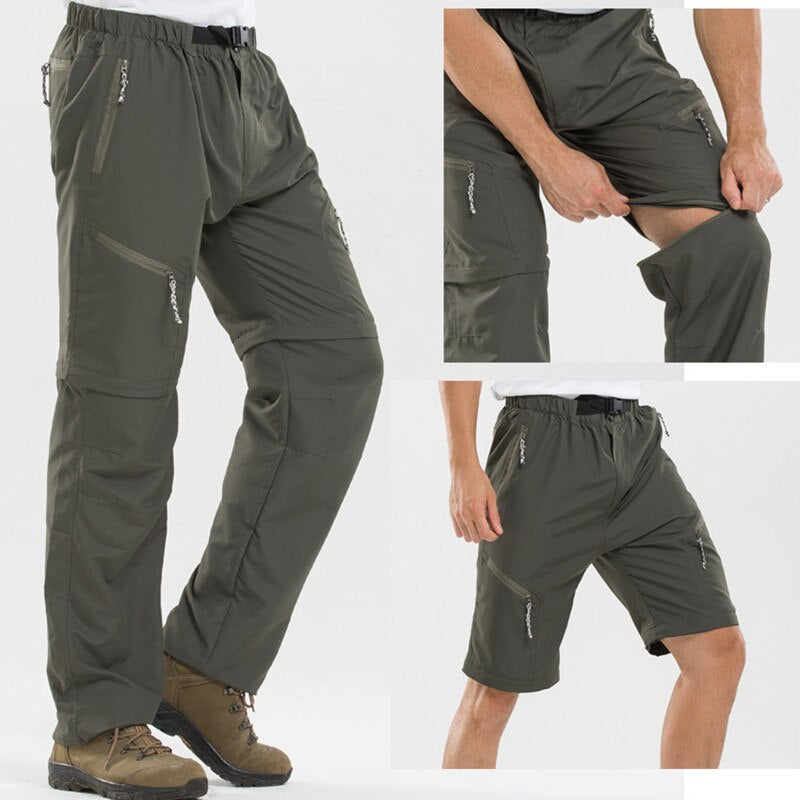 Versatile men's zip-off pants – breathable fabric, for outdoor adventures 0