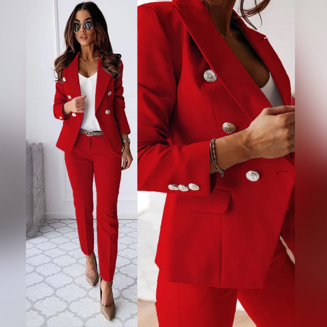 Vielseitiger Damenanzug – klassischer Blazer und elegante Hose, hochwertiger Stoff, für Business und besondere Anlässe 1