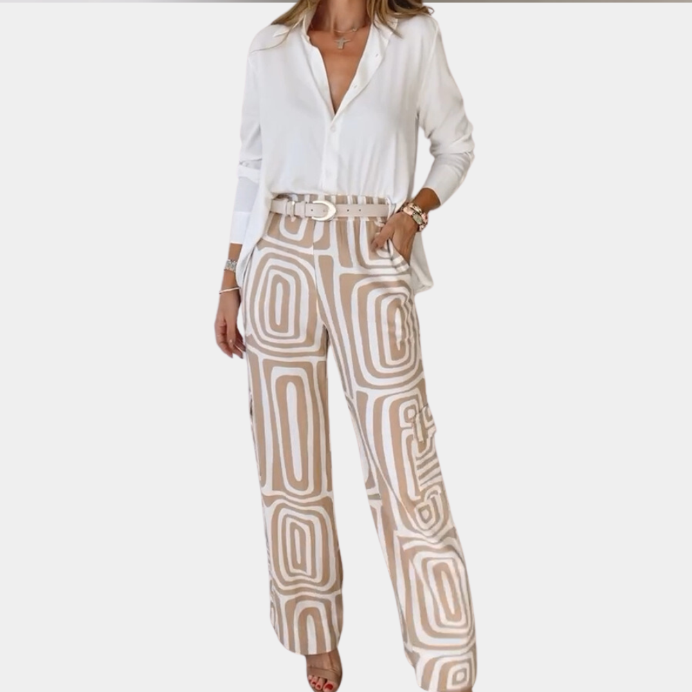 Vielseitiges Damen Outfit Set – elegante Bluse und schicke Hose, atmungsaktiv, für Büro und Freizeit 3